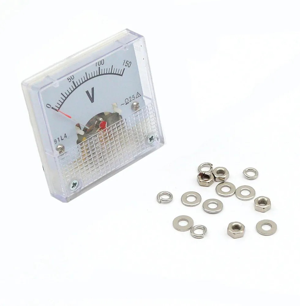 91L4 AC 1V 5V 10V 20V 30V 50V 100V 150V 200V 250V 300V 400V 500V Analog Panel Volt Voltage Meter Voltmeter Gauge 91L4 AC 0-150V