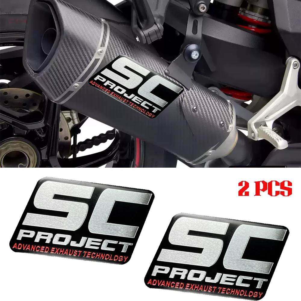 For SC Project Exhaust Stickers Motorbike Honda Kawasaki BMW Yamaha Aprilia Ducati Suzuki CF MOTO Motorcycle Accessories Escape