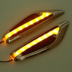 2PCS Steering light Fender Side Lamp Blade Shape Auto Car LED Side Lights Marker Turn signal Lights Car Accessories