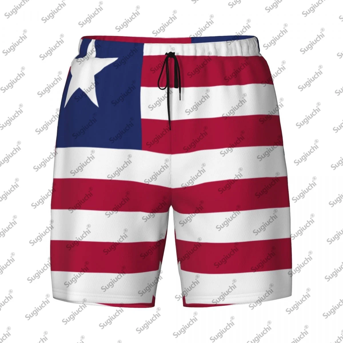 

2025 Либирь Флаг Топ с 3D принтом Мужские плавки Гавайский купальный пляж 2 в 1 Быстросохнущие летние шорты для плавания с карманами