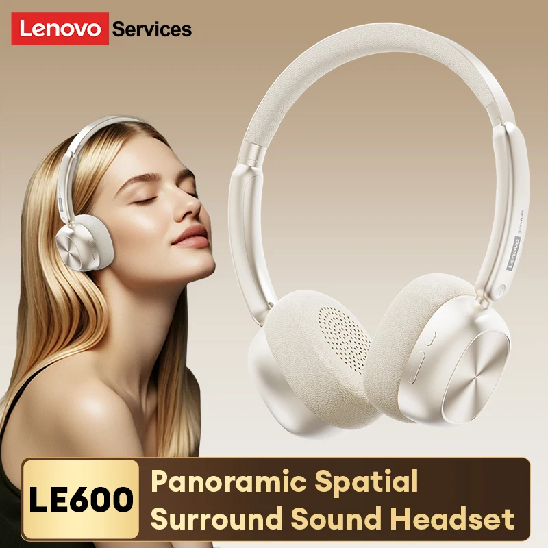 Lenovo LE600 Original ANC Wireless Headphone 50dB Noise Canceling Hi-Res 3D Spatial Audio Earphone Bluetooth 6.0 Over Ear Headse