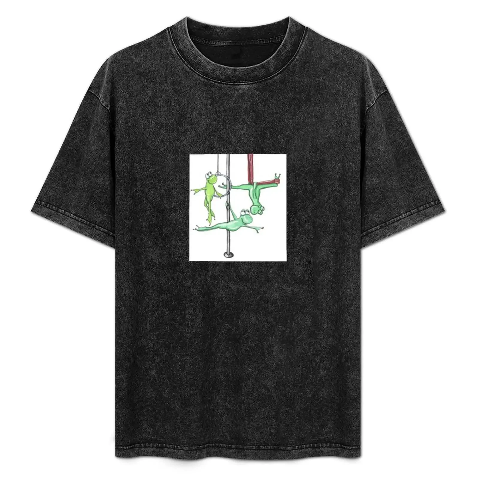 

Circus Frogs Aerialist Amphibians Print T-Shirt sports fans graphic shirts blanks summer tops t shirts for men cotton