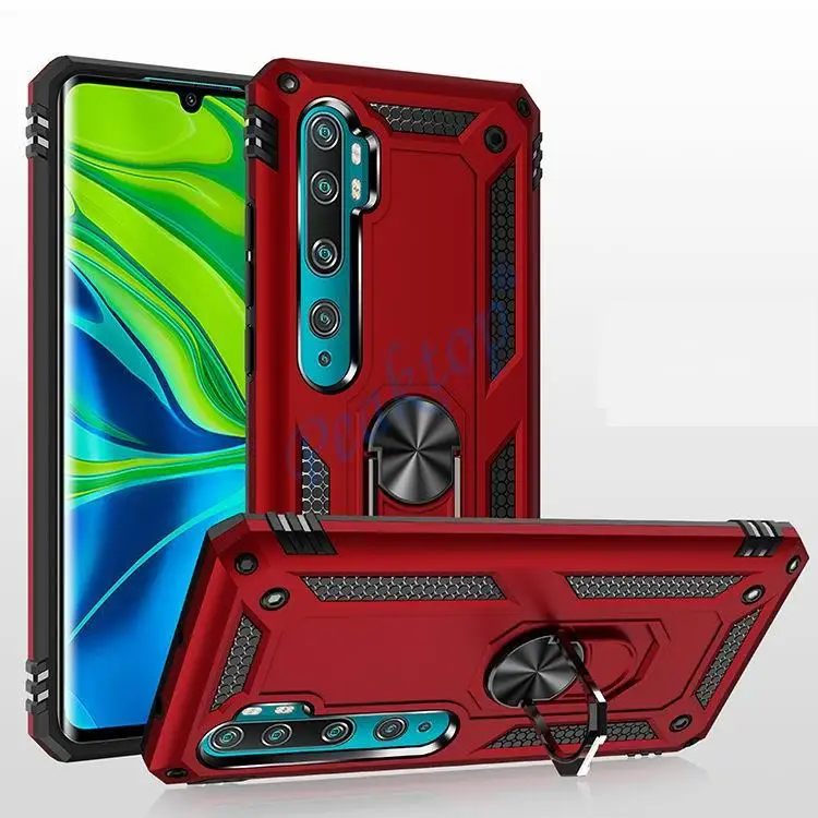 Armor Shockproof Case for Xiaomi Mi Note 10 Lite Note10 Pro 10Lite 10Pro Military Drop Protective Car Holder Ring Case Cover