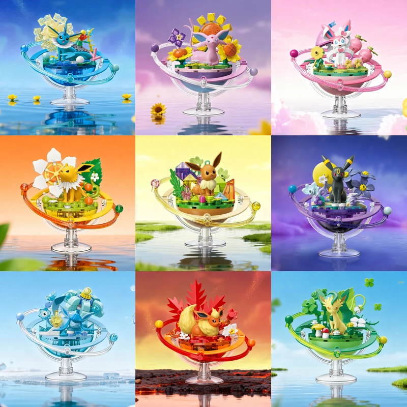 

Keeppley Eevee Family Pokemon Eevee Vaporeon Espeon Umbreon Leafeon Sylveon Building Block Toy Collection Anime Model Gifts