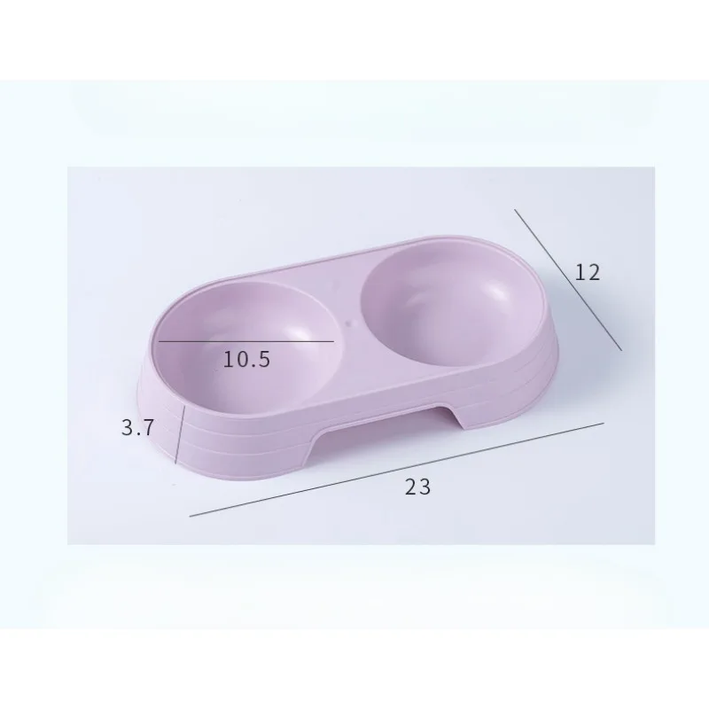 Cat Bowls Pet Double Bowl Plastic Kitten Dog Food Drinking Tray Feeder Cat Feeding Candy Color Pet Supplies Accessories