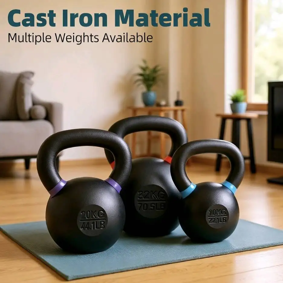 Набор чугунных экологичных гирь 2026: прочное оборудование для спортзала, унисекс, для домашнего использования, для наращивания мышц, приседаний и тренировки бедер