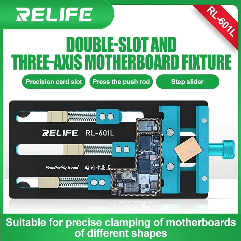 RELIFE RL-601L Universal Double-slot Motherboard Fixture Phone IC Chip BGA Chip PCB Motherboard Jig Board Holder Repair Tools