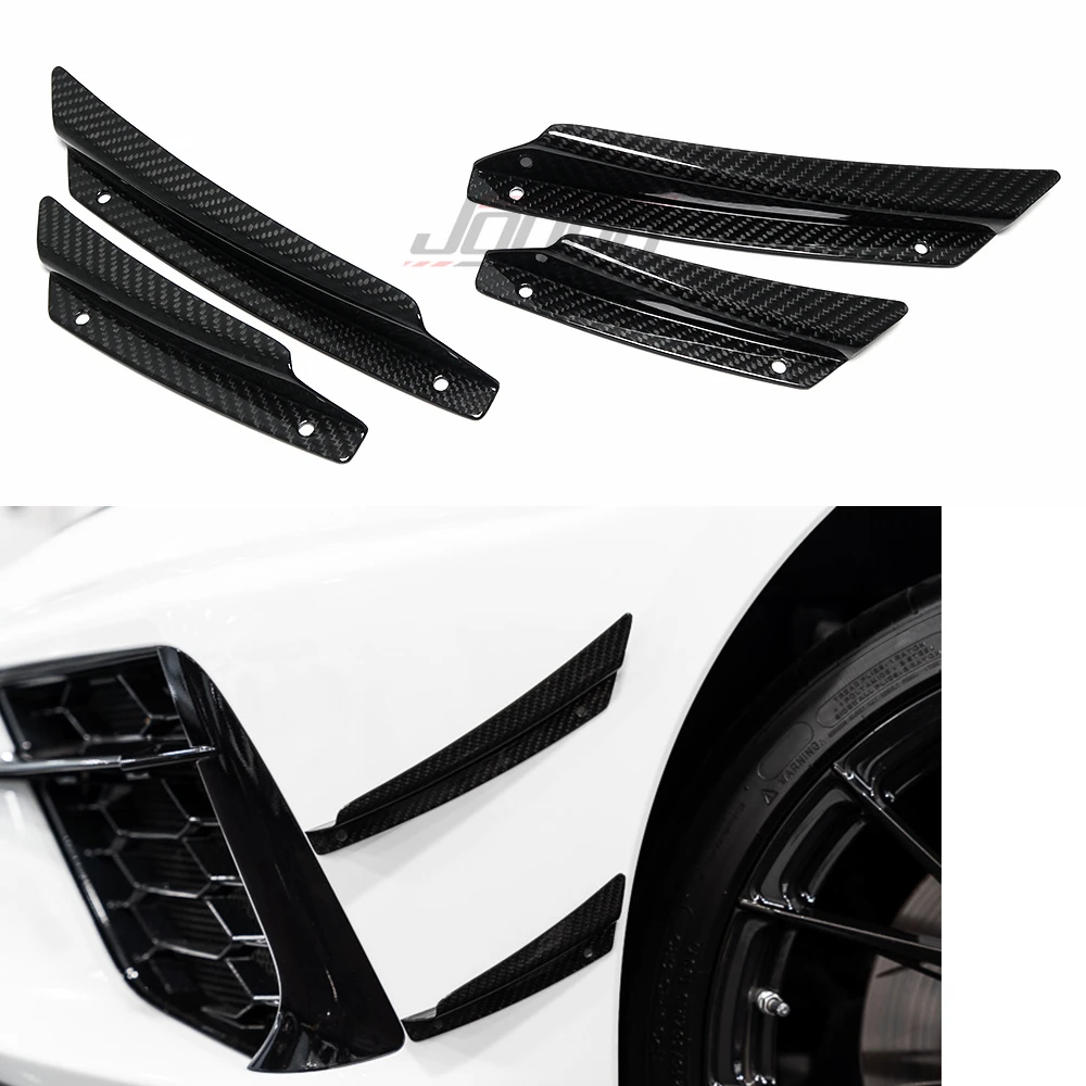 

For Corvette C8 Z51 2020 2021 2022 2023 2024 Carbon Fiber Exterior Car Front Bumper Spoiler Body Kit Splitter Sticker Cover Trim