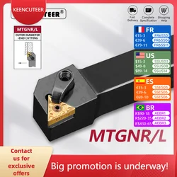 MTGNR1616 MTGNR2020 MTGNR2525 MTGNR3232 External Turning Tool MTGNR MTGNL Lathe Bar Turning Holder CNC Cutting Tool Cutter Bar