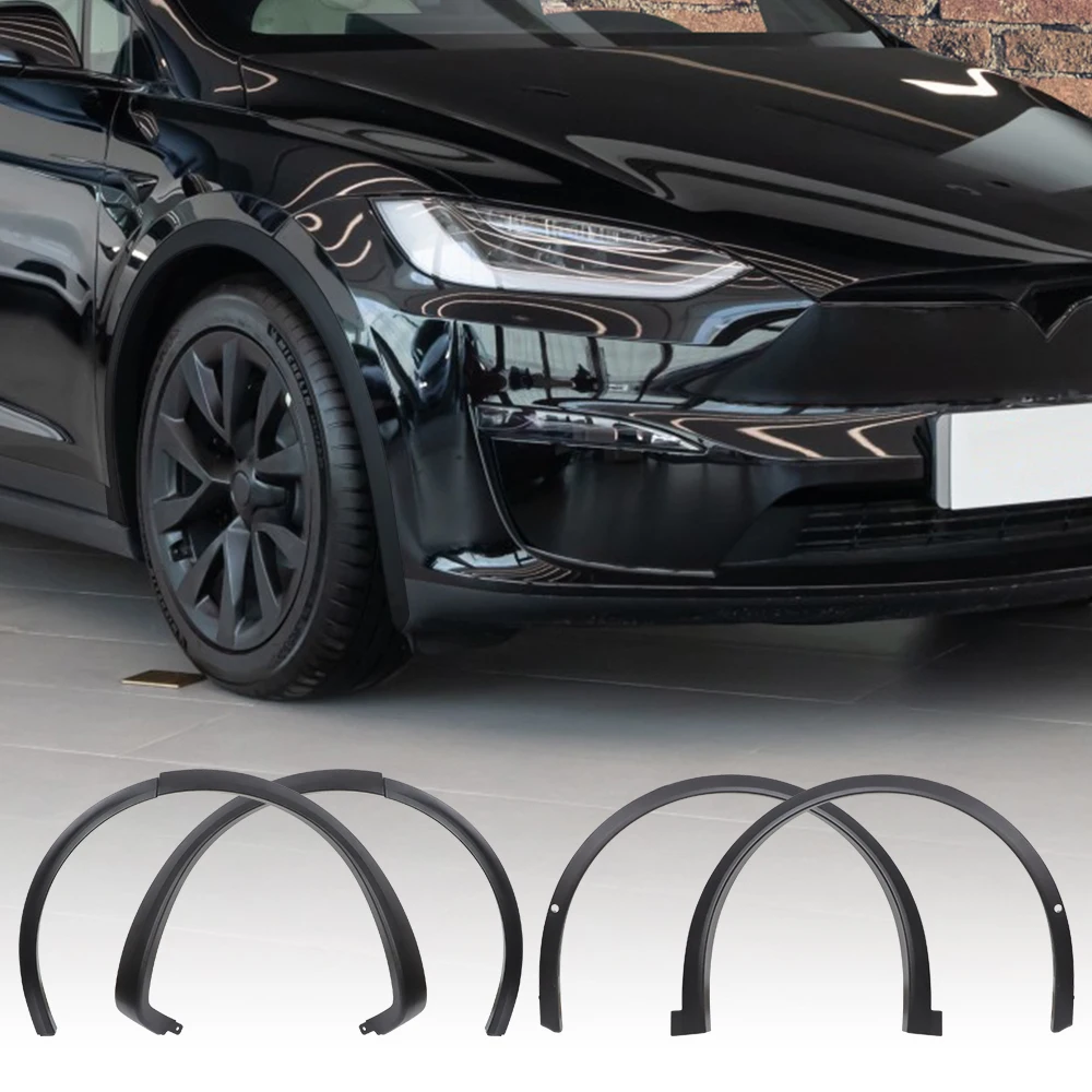 Car Front Rear Wheel Eyebrow Arch For Tesla Model X 2022 2023 2024 Flare Fender Molding Trim ABS 1035288 1035289 1035290 1035291