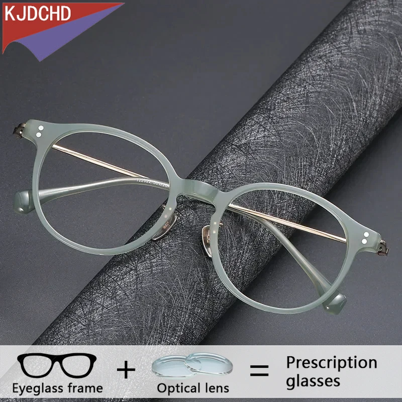 Round Titanium Progressive Optical Glasses Men Acetate Doctor Multifocal Eyeglasses Prescription Bifocal Photochromic Eyewear