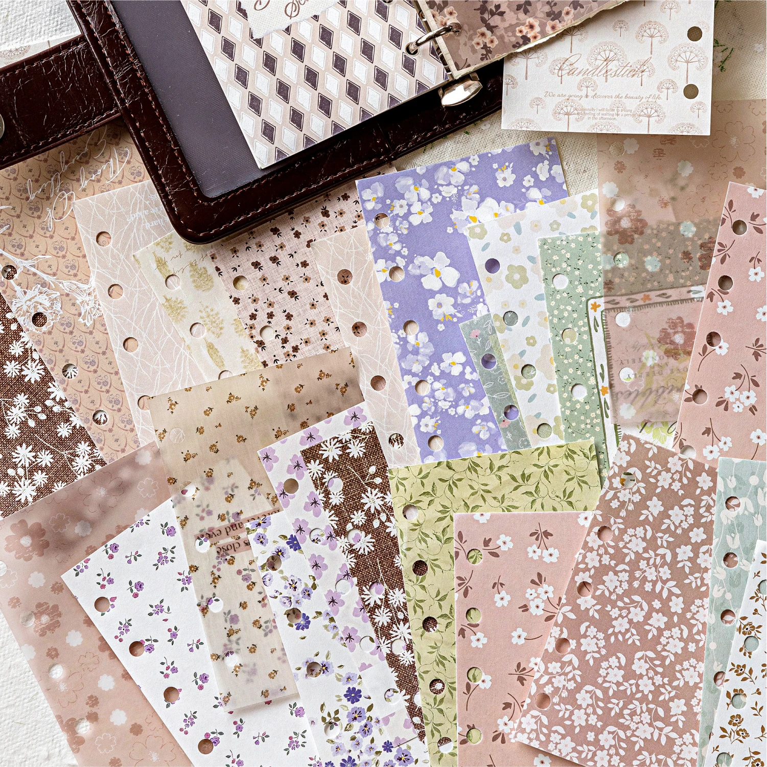 52pcs Multi material material paper,small,fresh,gentle,windless,no adhesive backing,hand tent material,DIY decorative paper