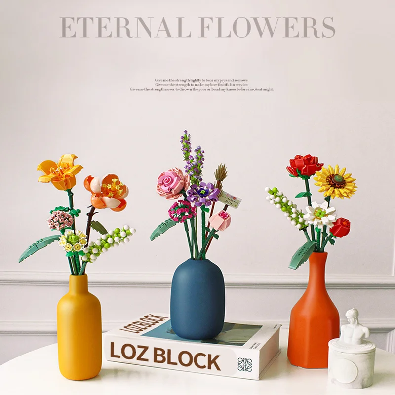

LOZ Plant Series Building Block Цветочный букет Роза Подсолнух Вечный цветок Модель мелких частиц для девочек Строительный блок Цветочная игрушка