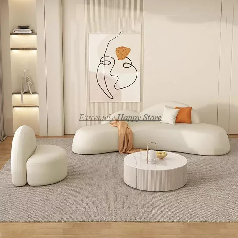 Luxury Reception Living Room Sofas Minimalista Curved Recliner Grande Sofa Scratcher Cats Sponge Divani Soggiorno Home Furniture