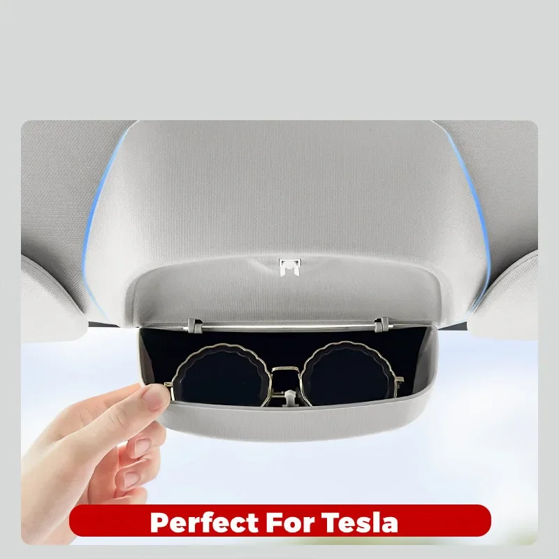 Car Glasses Box for Tesla Model 3 Y And 3+ Original Design Sunglass Sun Visor Clip Card Storage Modely New Model3+ Highland 2024