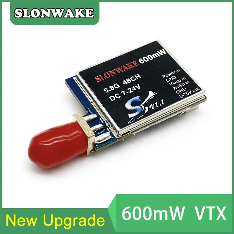 SLONWAKE TS5823 600mW 비디오 송신기 모듈 5.8GHz 48CH VTX에는 TS5828 TS5828S TS832 FPV 레이싱 드론 쿼드콥터용 5V BEC가 있습니다.