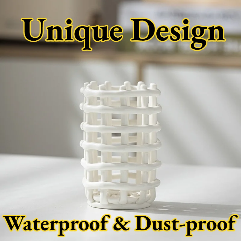 

Toothbrush & Toothpaste Holders Creative Simplicity Hand-woven Ceramic Shelves Toiletry Student Dormitory Home Bathroom Storage