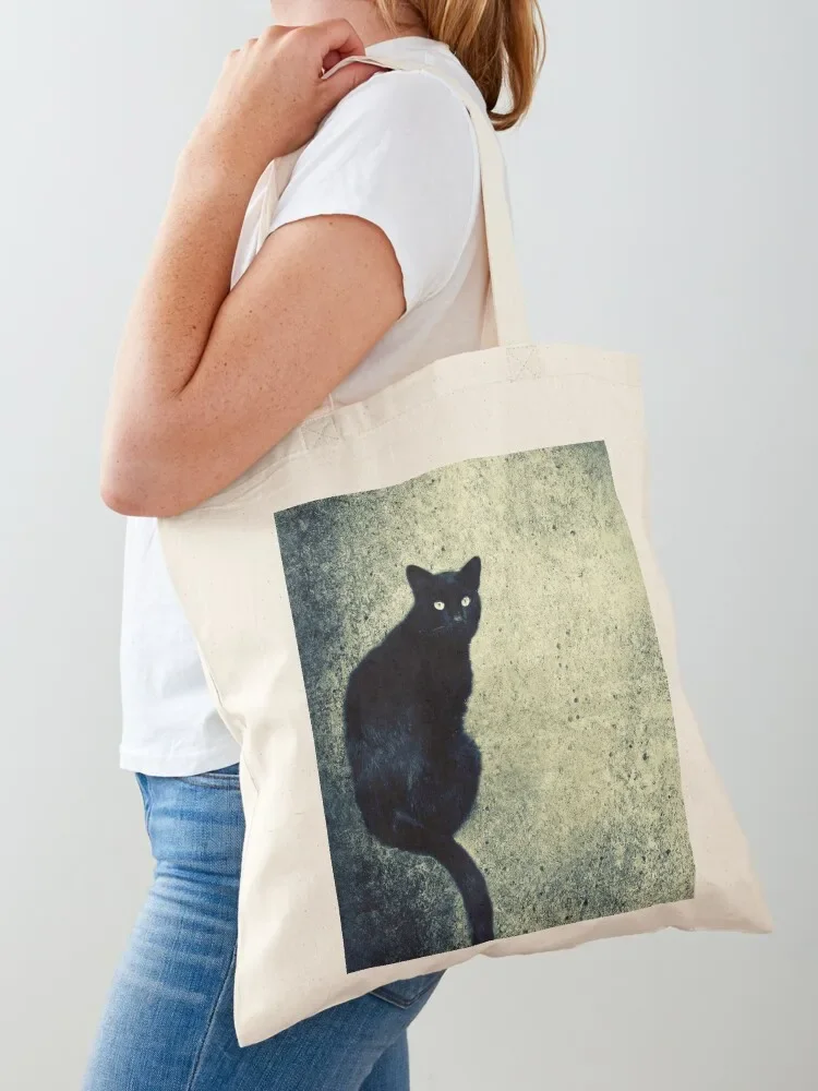 

Black cat Tote Bag tote bag men's Canvas shoulder bag custom bags Customizable tote