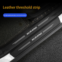 4pcs Car Door Sill Protector Stickers For Nissan Murano 1 2 3 Z50 Z51 Z52 Leather Carbon Fiber Decor Decal Tuning Accessories