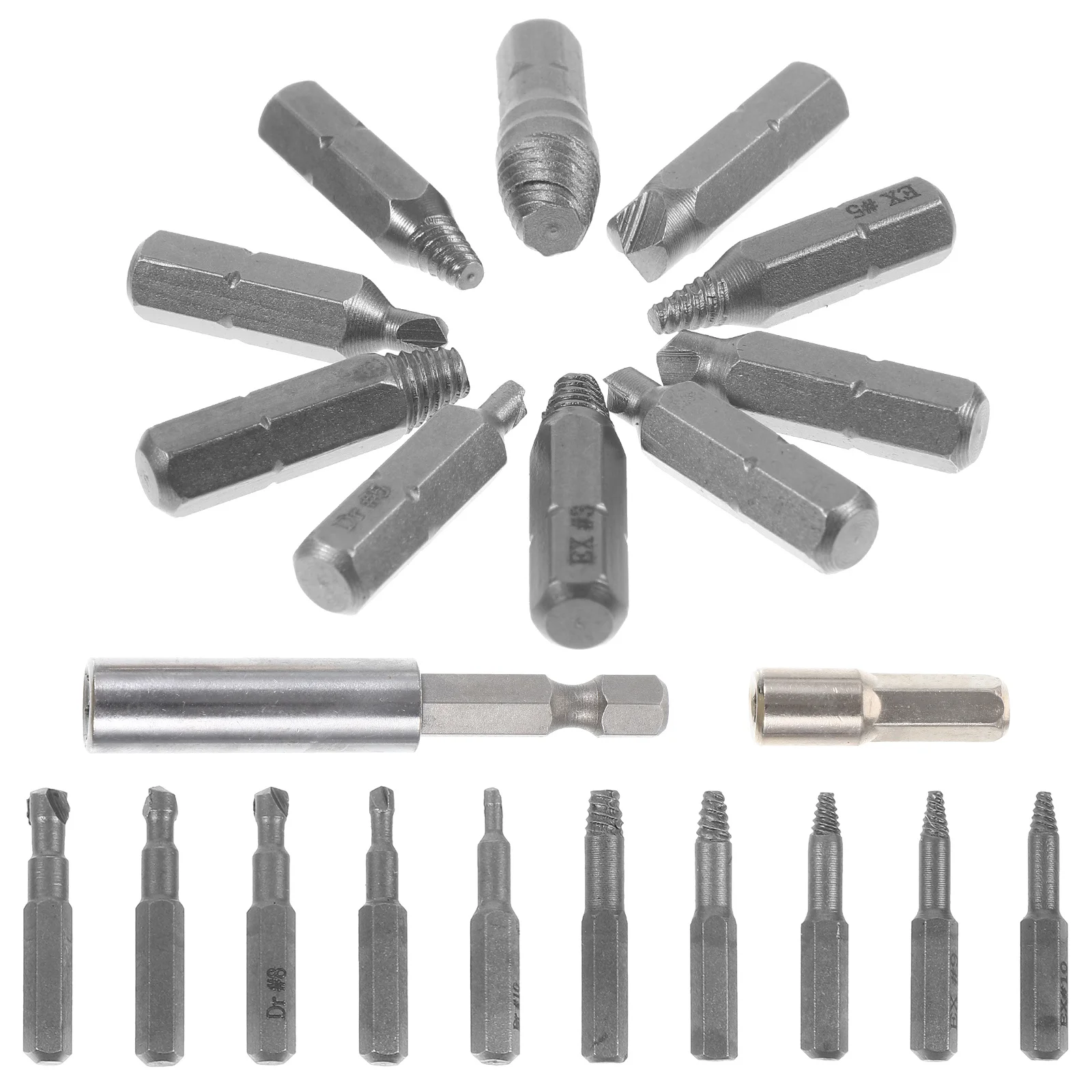 

1 Set Screw Extractor Kit Heavy Duty Stripped Bolt Remover Tool For Damaged Screws Removal High Speed Steel Multi Size Boxed