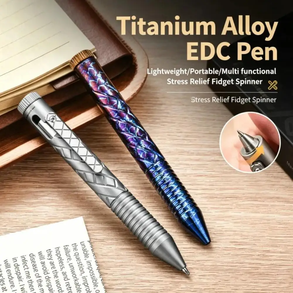 Titanium Alloy Signature Pen Stress Relief Writing Tactical Pen G2 Refill Window Breaker Portable Outdoor EDC Tool Gift