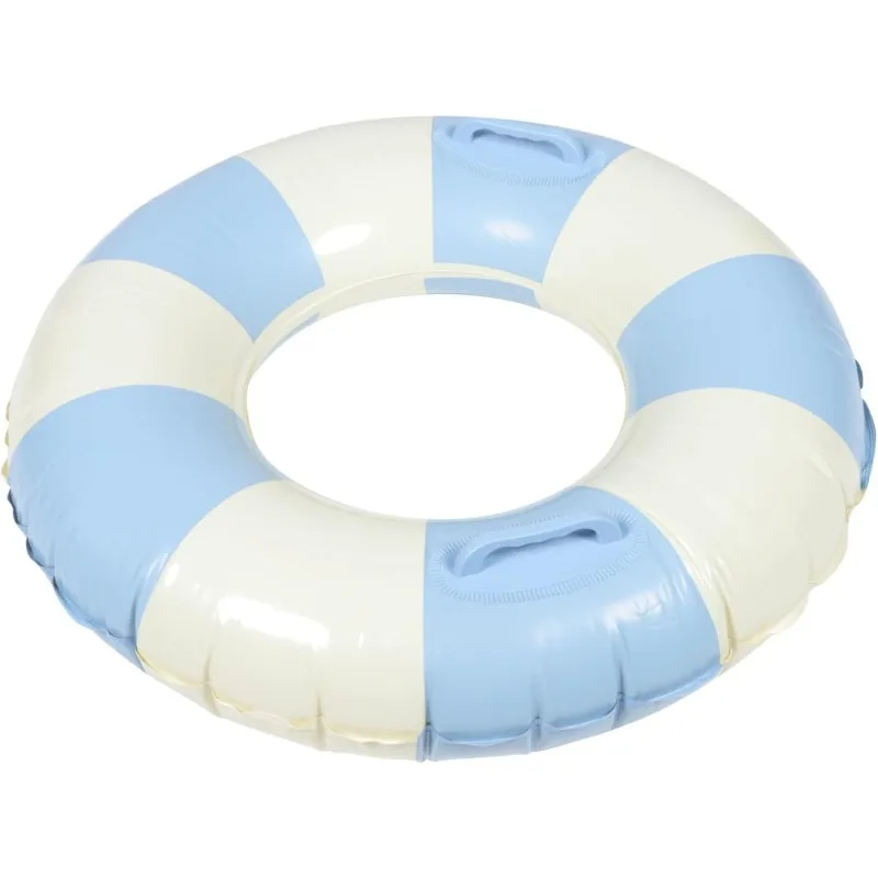 

Adult Striped Inflatable Swim Ring with Handle Pool Float for Adults Comfortable Swimming Circle for Relaxation Water Tube for P
