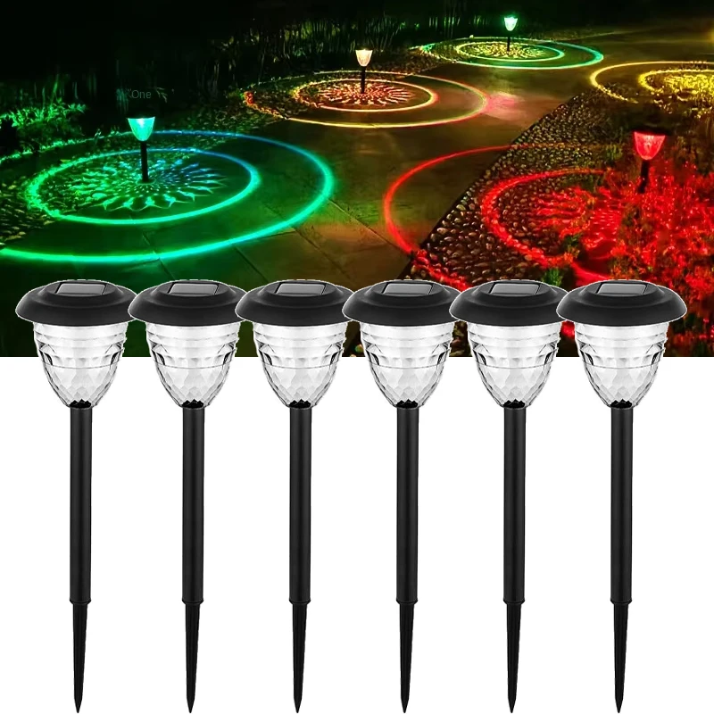 

Solar Light Outdoor Waterproof Circle Shadow Lawn Solar Powered Pathway Garden Light LED Landscape Light Decorative for Walkway