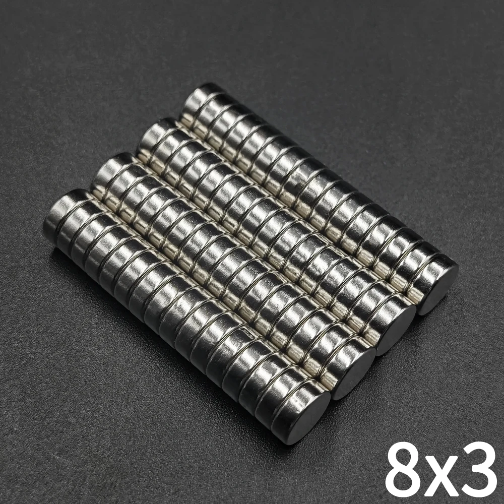 20/40/60 Pcs 8x3 Magnet 8mm X 3mm Round Super Powerful Strong Permanent Magnetic 8*3 for Fridge, DIY, Building, Scientific
