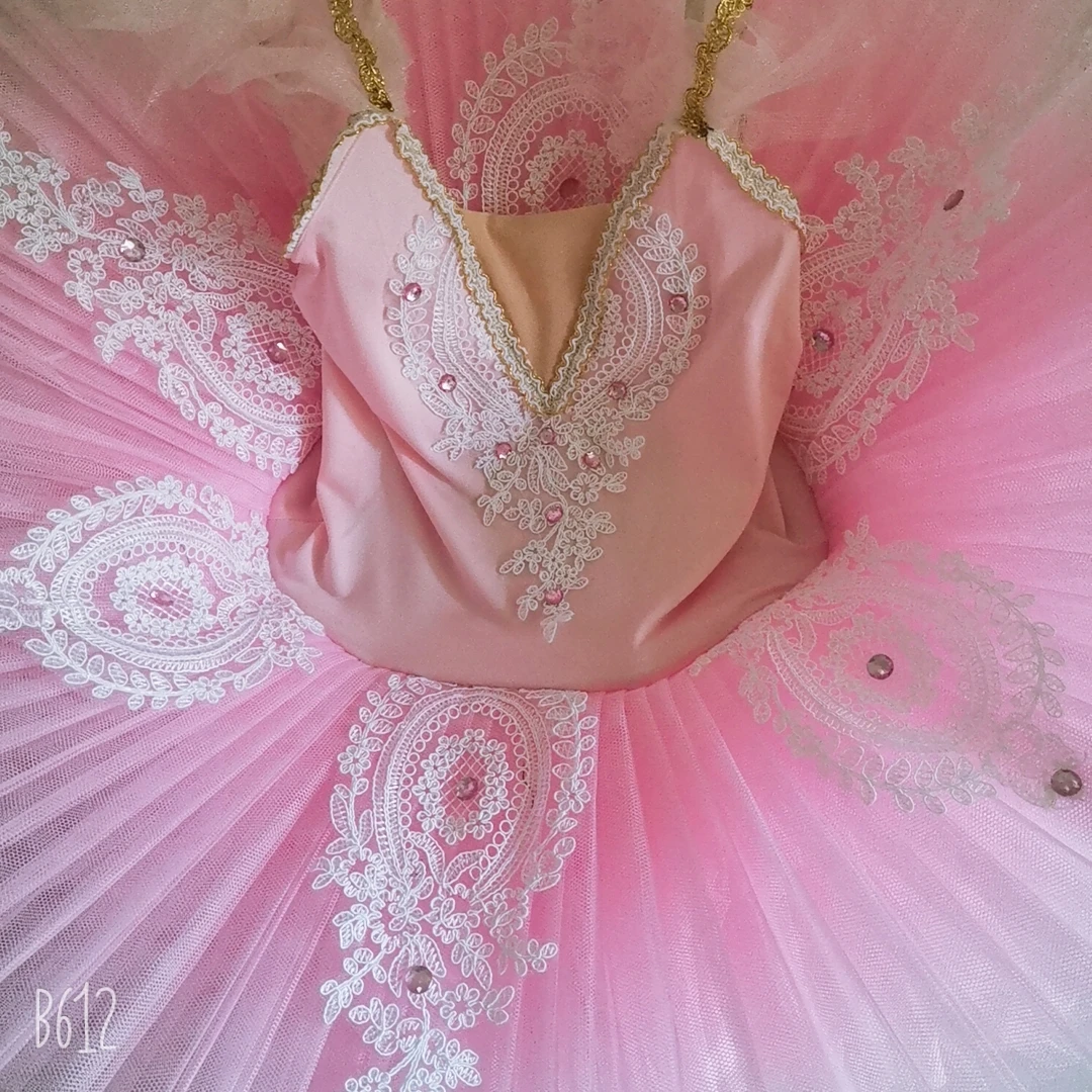 Tutu di balletto professionale rosa per adulti, bambino, fiore, vestito da balletto per ragazze, body per bambini, ballerina, vestito da donna, abbigliamento da ballo