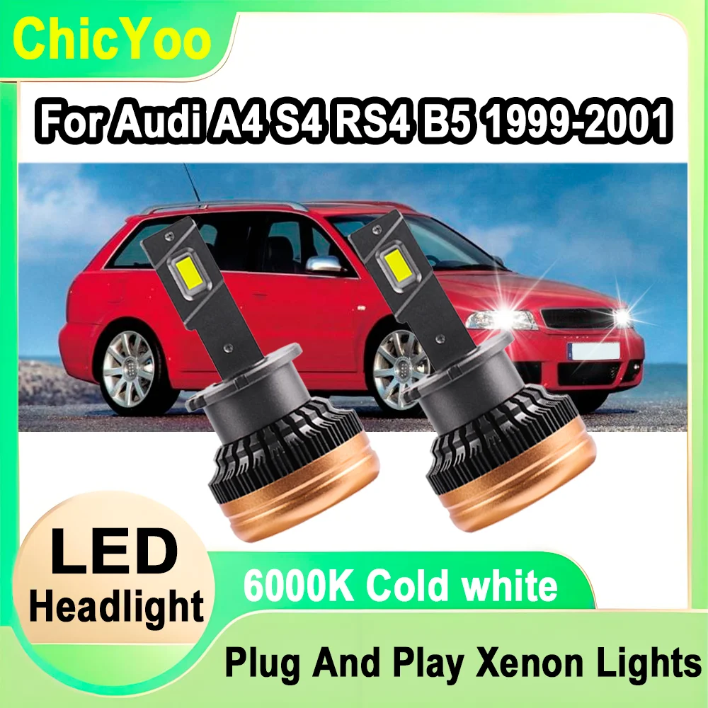 

2PCS 6000K Super White 120W High Power D2S HID Headlight Bulbs Auto HID Xenon Headlamps 12V For Audi A4 S4 RS4 B5 1999 2000 2001