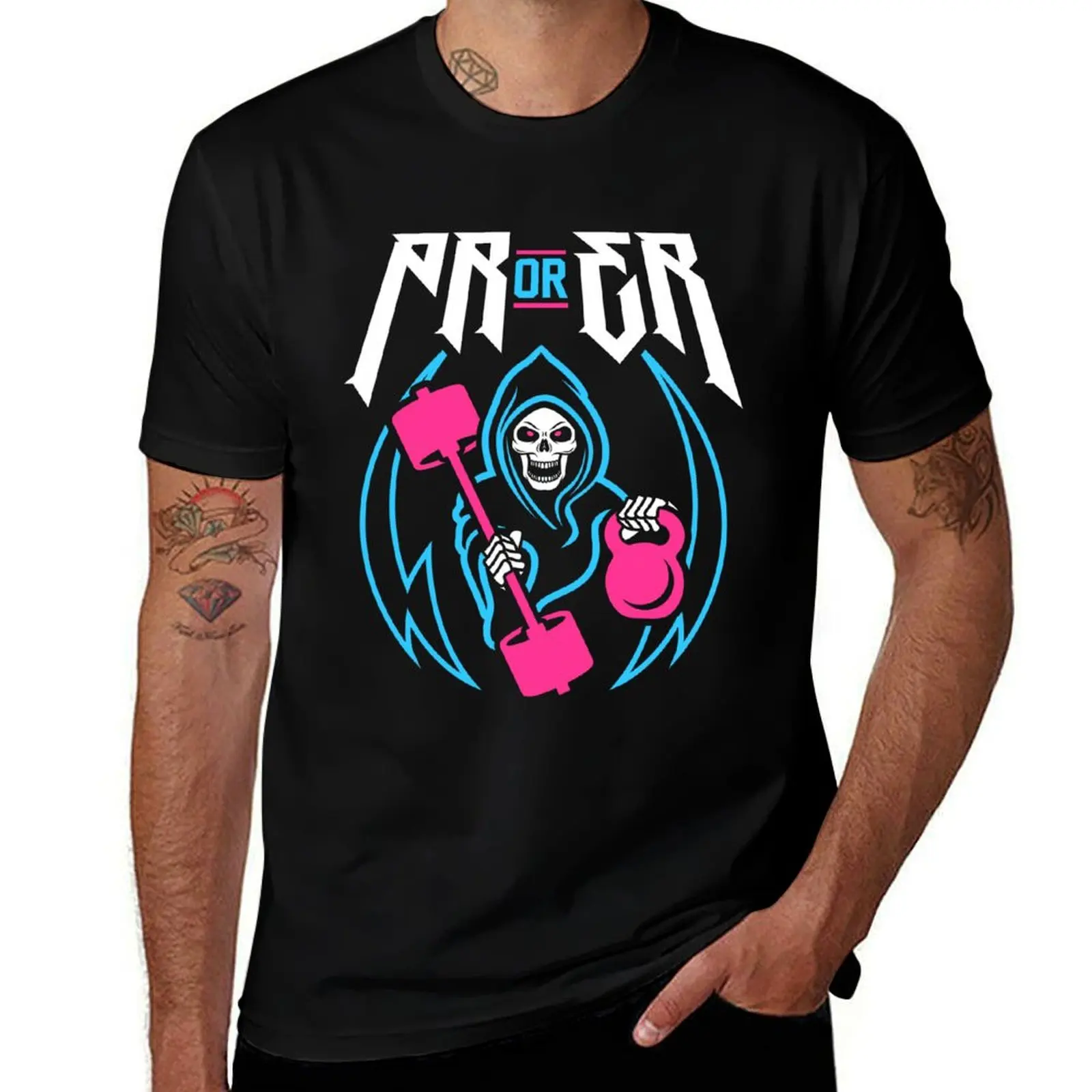 Camiseta gráfica Reaper ER Camisas divertidas para hombre Ego para camisetas divertidas camisetas hombre Gráfico de elevación Gimnasio Kettlebell Barbell) o & (Gym PR t