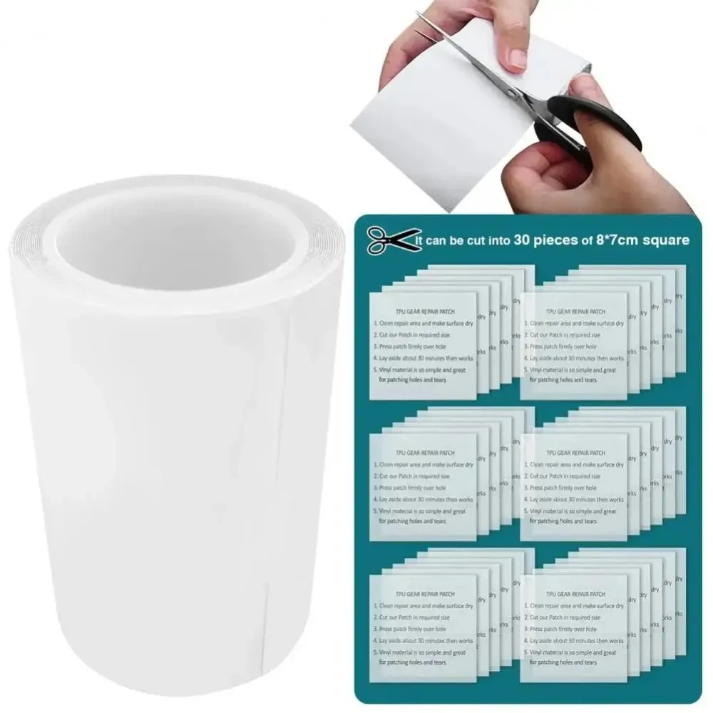 TT 1-Roll-Reparaturflicken-Set, TPU-Klebeband, Reparaturflicken für Zelt, Luftmatratze, Regenmantel, aufblasbares Spielzeug, Schwimmbecken, Schwimmer – Detail 5