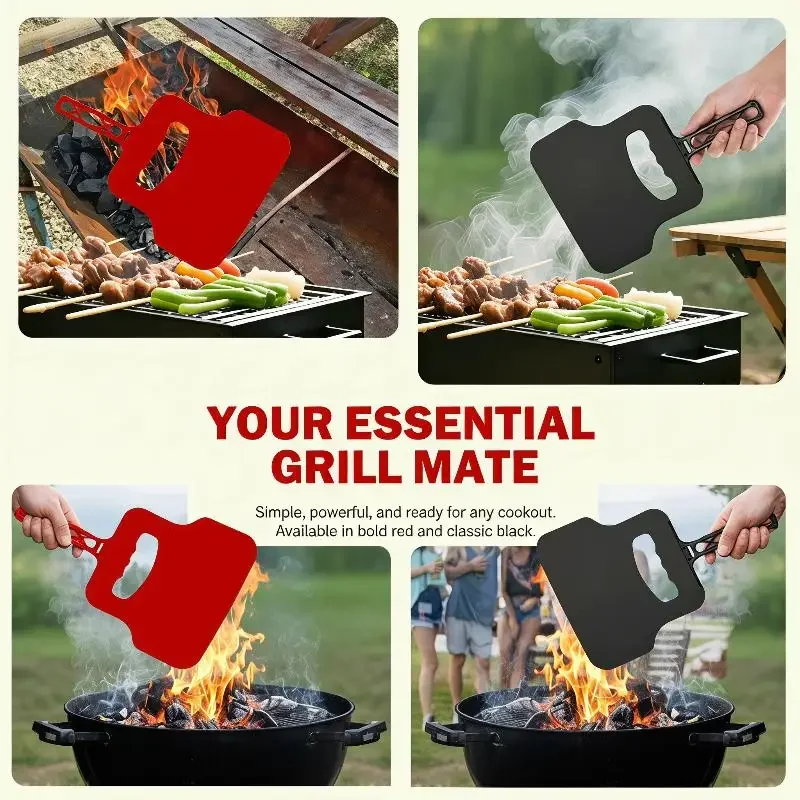 Outdoor Barbecue Hand Crank Blower Manual Air Blower Portable Combustion Support Tool for Camping Picnic Grill Fire Ignition