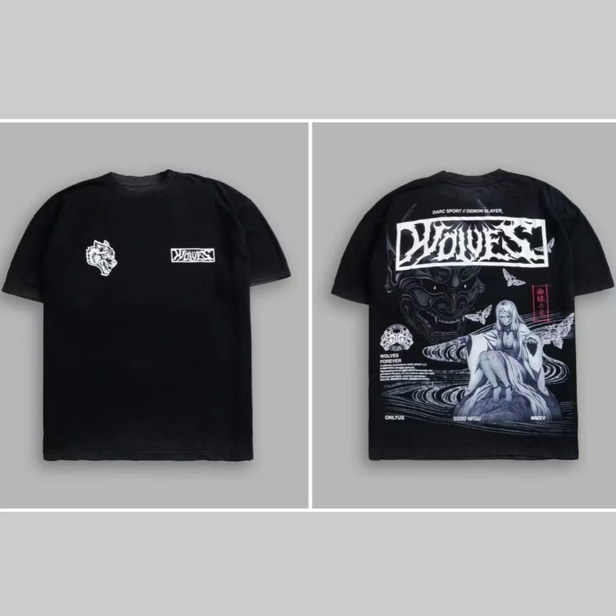 Nueva Camiseta de la Marca Bandai Wolf Head Joint Venture Demon Slayer_ Kimetsu No Yaiba - Camisetas de Personajes para Hombre y Mujer, Marca de Lujo para Niños