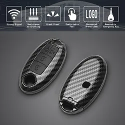 ABS Carbon Fiber Pattern Car Key Case Cover Fit For Nissan Jdm E51 Elgrand 2005-2011 4 Buttons Car Key Protection Accessories