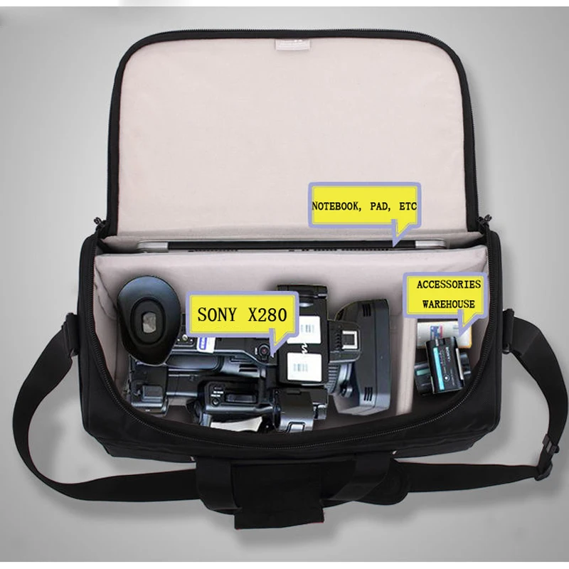 Professional Camera Bag PXW1 Handheld Shoulder Mounted Case for Sony X280 X160 Z280 Z190 NX5 NX3 Panasonic DVX200 X298 Camcorder