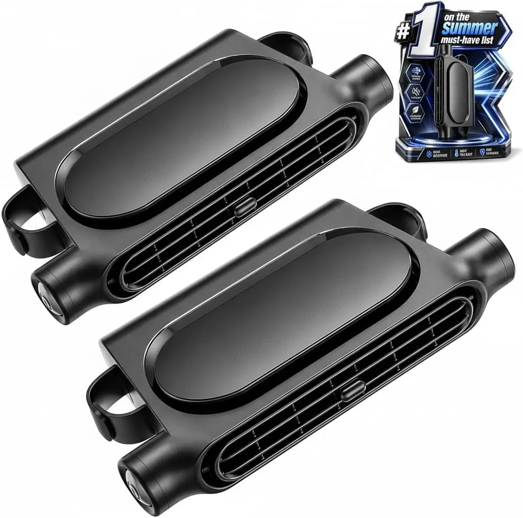 2PCS Upgraded Car Seat Fan Cooling Air for Backseat Rear Facing Headrest Fan Car Portable Carseat USB Mini Rechargeable Cooler