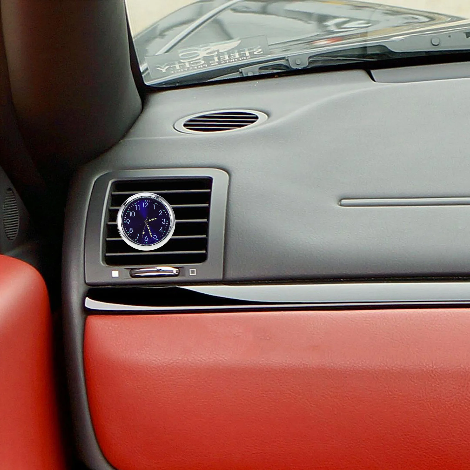 

2Pcs Car Vent Clip Clock Stylish Night Light Durable Easy Install Clear Visibility Mini Dashboard Interior Accessory