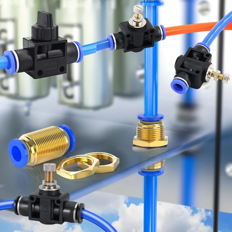 ملحقات هوائية الأنابيب موصل سريع البلاستيك دليل صمام HVFF المبيعات المباشرة PM صمام الخانق PA الأنابيب التوصيل PP4 6 8 10 12 مللي متر #5