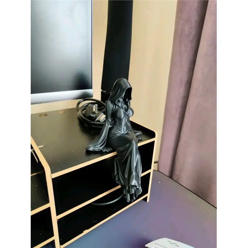 Cost Effective Mysterious Lady Reaper-Statue Bookshelf Decoration-Ethereal Hooded Figure Halloween Home Decor Sitter Sculpture
