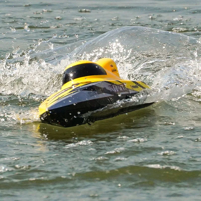 Nuovo giocattolo acquatico per bambini con telecomando a scala intera da 2,4 g, senza spazzole, sigillato, design impermeabile, simulazione, barca elettrica ad alta velocità