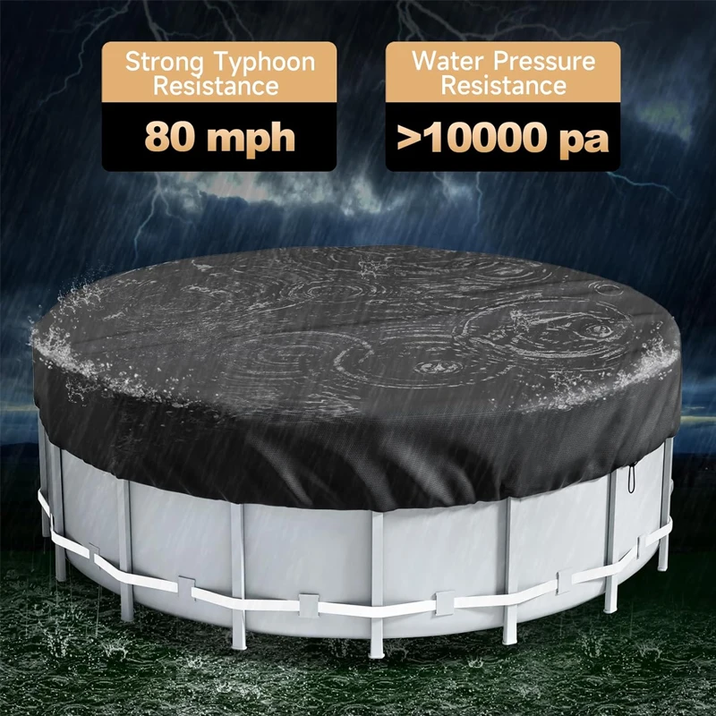 12/10/8/6FT أغطية شمسية لحمام السباحة المستديرة لحمامات السباحة فوق الأرض خزان الأسهم أغطية حمام السباحة مع ملحقات غطاء حوض استحمام ساخن مستدير