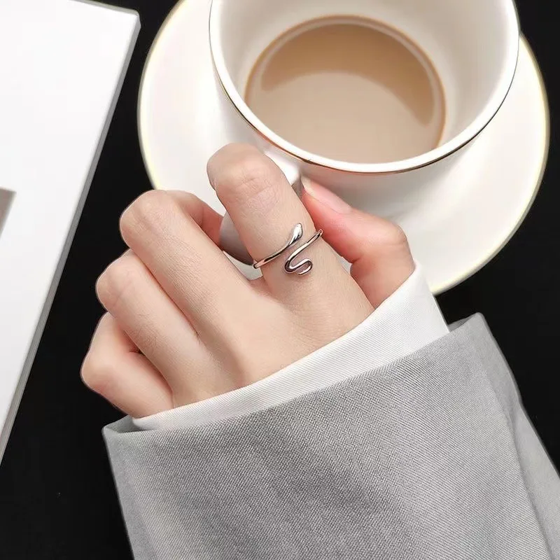 Hip Hop Design Sense Ring Small Snake Adjustable Exquisite And Simple Advanced Accessories Ring For Women