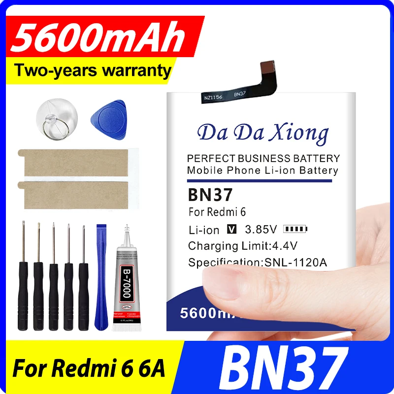 

Совершенно новая батарея BN37 5600 мАч для Xiaomi Redmi 6 Redmi6 Redmi 6A BN37, сменные аккумуляторы для телефонов