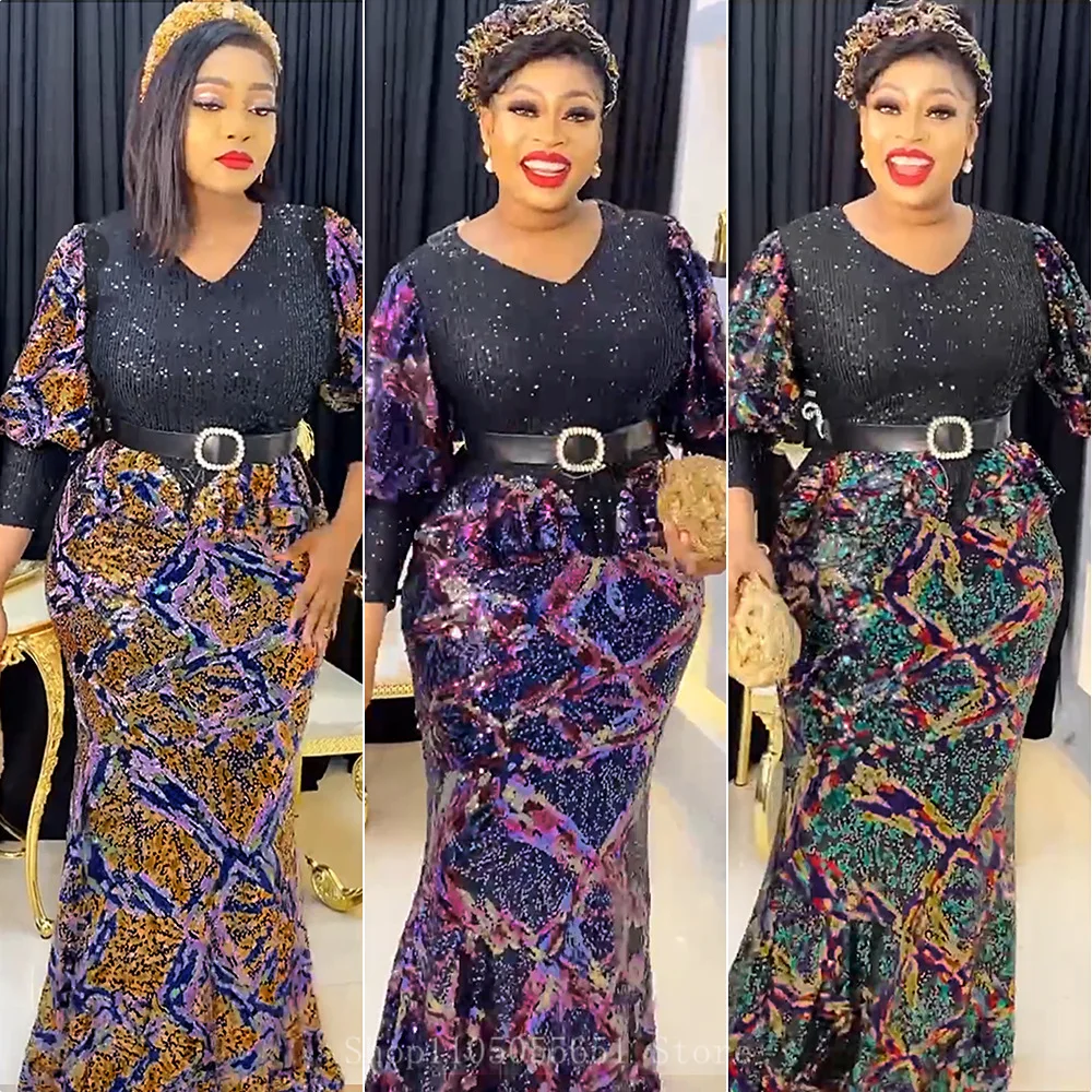 

Африканская женская одежда больших размеров 2025 Новые популярные европейские и американские платья Вечерние платья для рождественской вечеринки