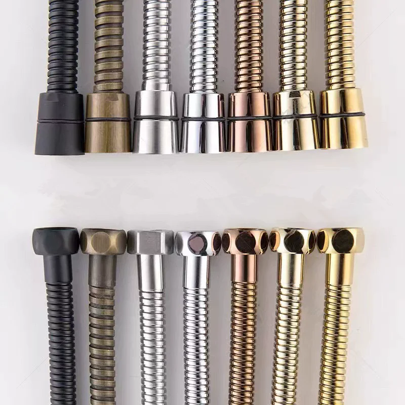 G1/2 "خرطوم دش النيكل المرن 1.5 متر خرطوم السباكة العتيقة الفولاذ المقاوم للصدأ خرطوم الحمام الصلب رمادي الحمام دش رئيس الأنابيب