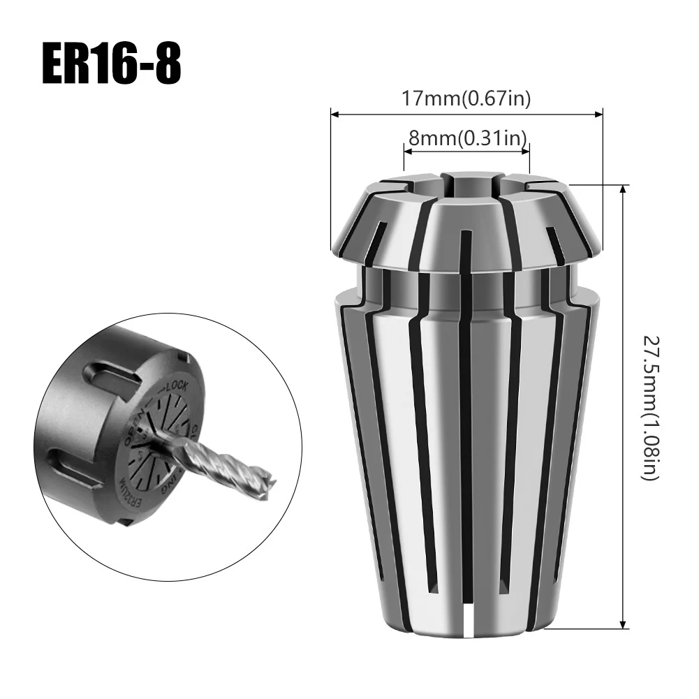 Chuck Engraving Machine Spindle Elastic Chuck Motor Shaft ER16/20 Nut Wrench For Engraving Machine Spindle CNC Machining