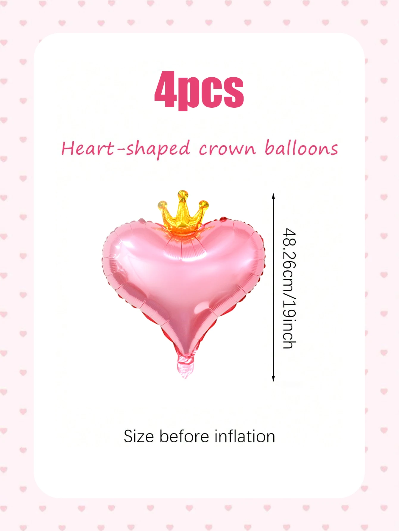 بالونات على شكل قلب على شكل تاج مكونة من 4 قطع، 19 بوصة، عائمة، مناسبة لزينة الزفاف، عيد الحب، المقترحات، دعامة صور التاريخ