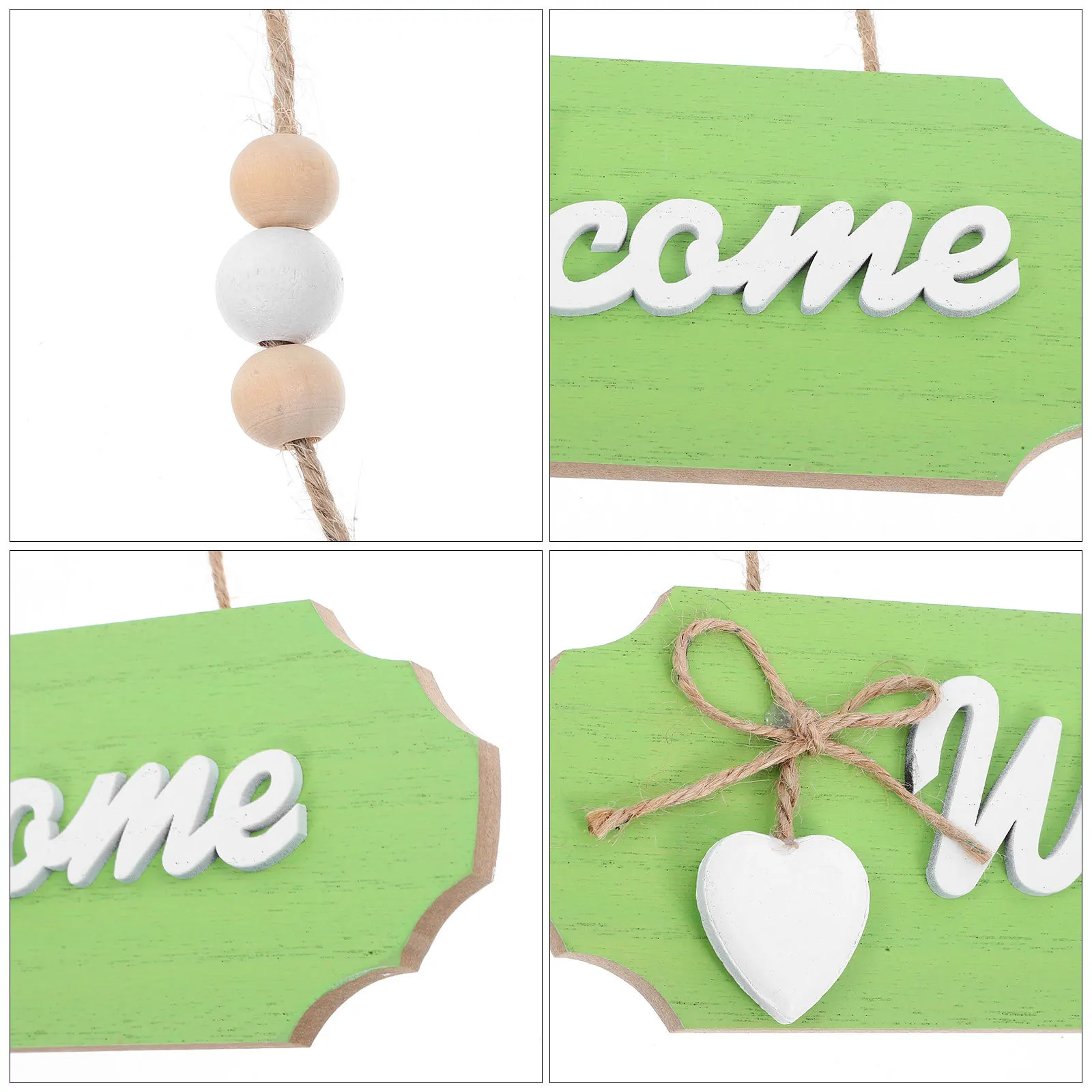 Wooden Welcome Sign Rustic Front Door Decor Hangable Wood Plaque for Porch Courtyard Business Entrance Home Sign