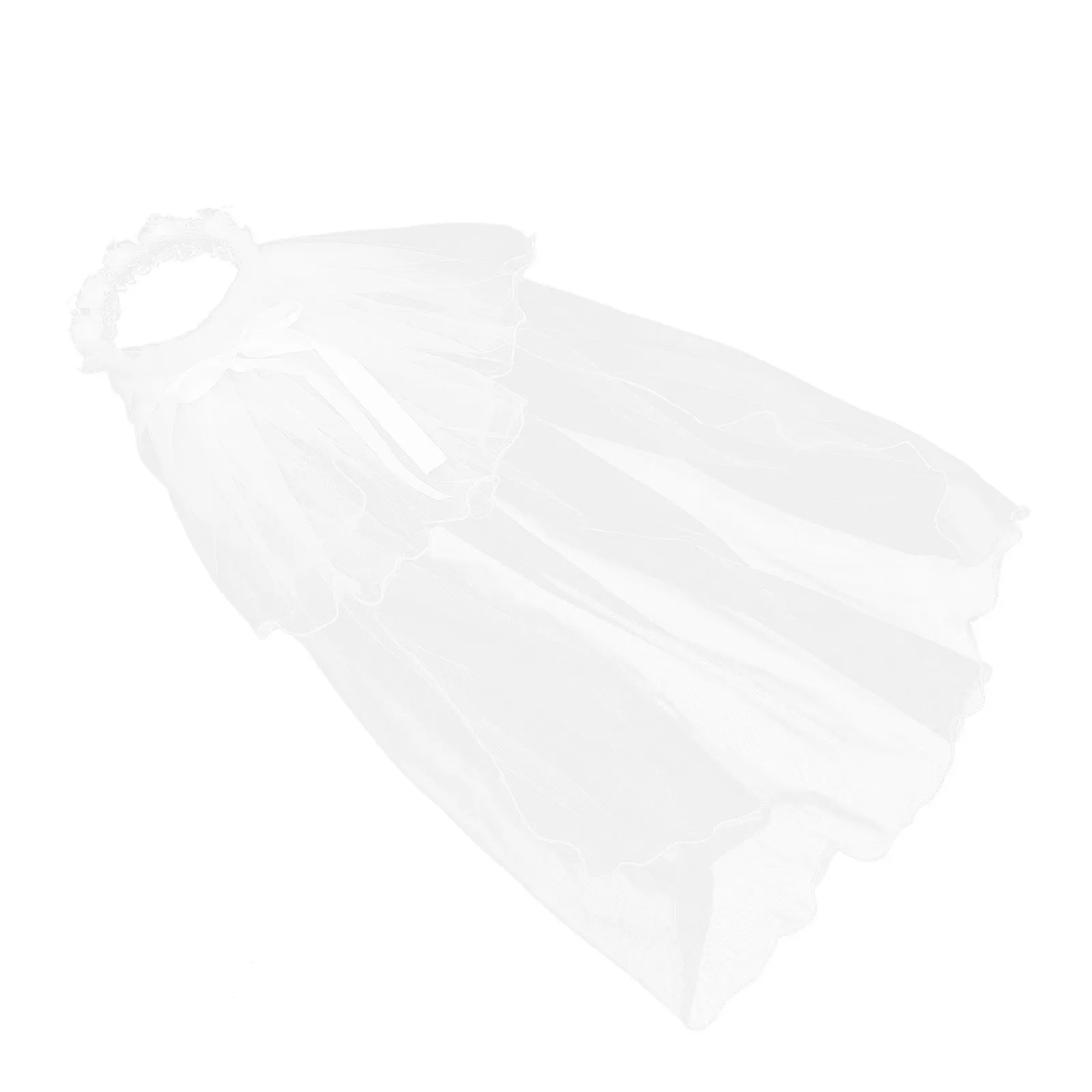 Floral Veil Headband for Kids Delicate Stitching Exquisite Design Perfect for Wedding Engagement Party Ball Cosplay Photography